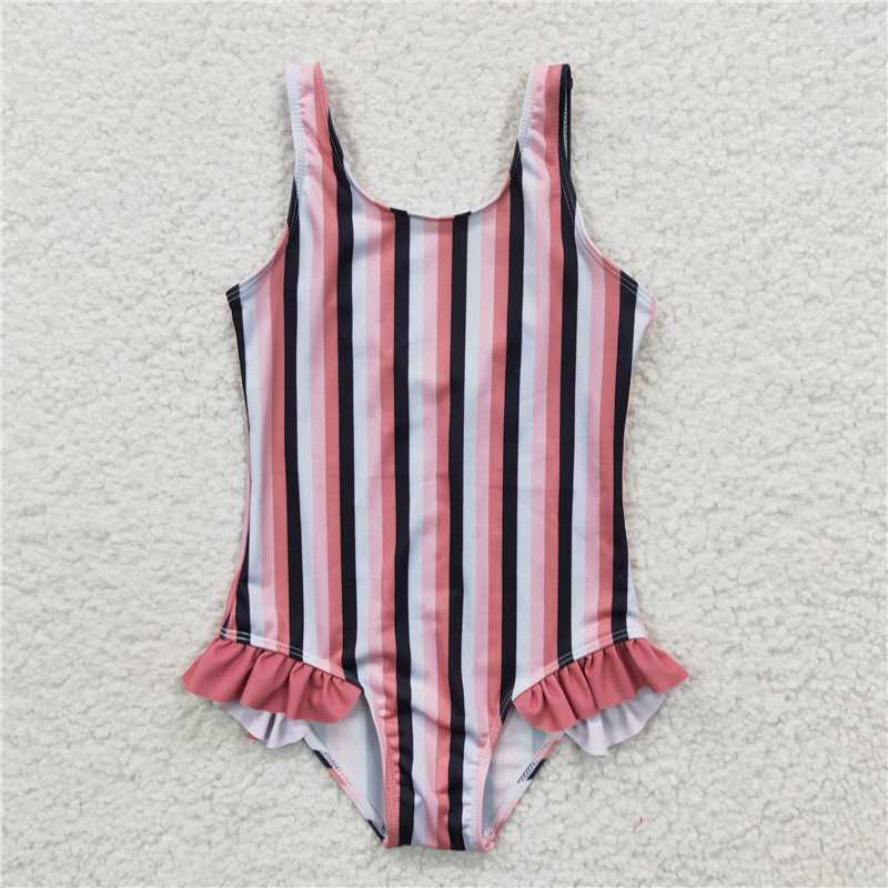 Baby Girls Star Print One-Piece Swimsuit Lined Summer Swimwear for Kids