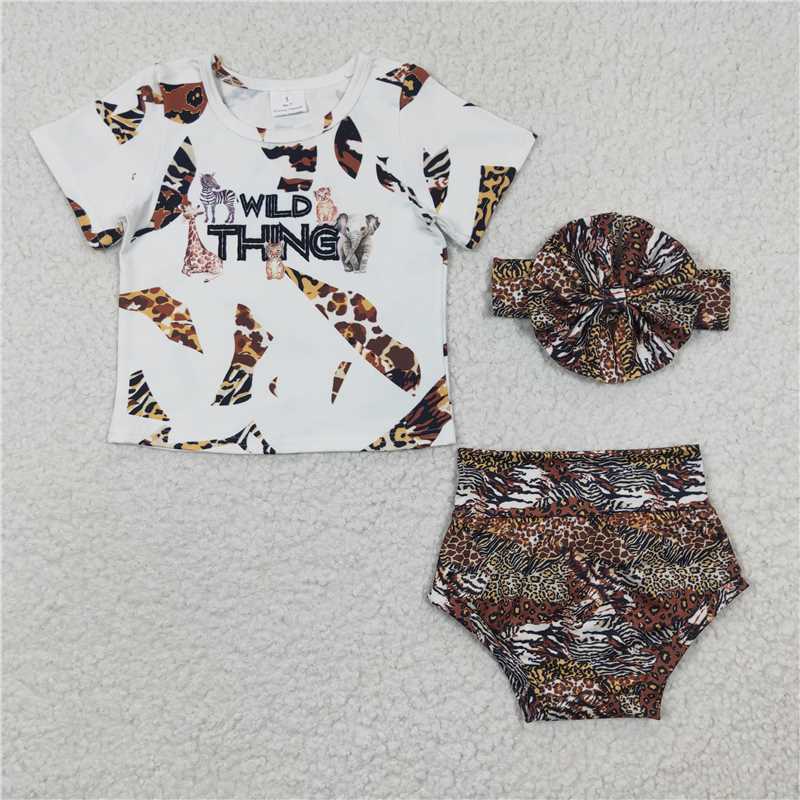 GBO0096  Baby Girls Animal Zebra Bummie Sets