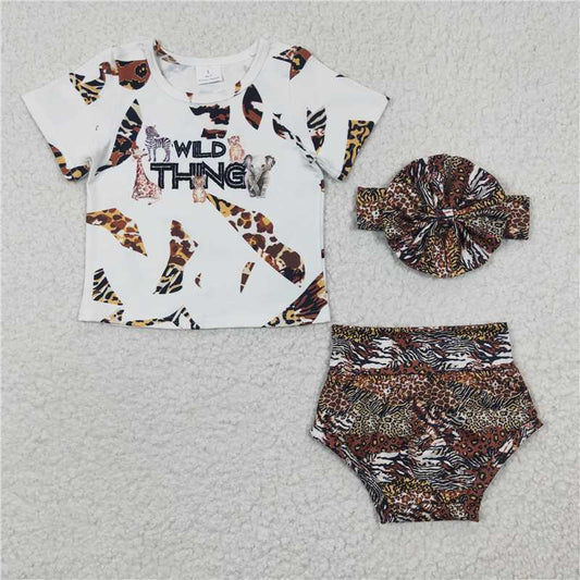 GBO0096  Baby Girls Animal Zebra Bummie Sets