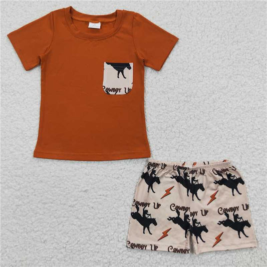 BSSO0162 Baby Boys Cowboy Rodeo Shorts Sets