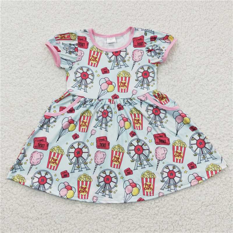 GSD0327 POP popcorn Ferris wheel short-sleeved dress