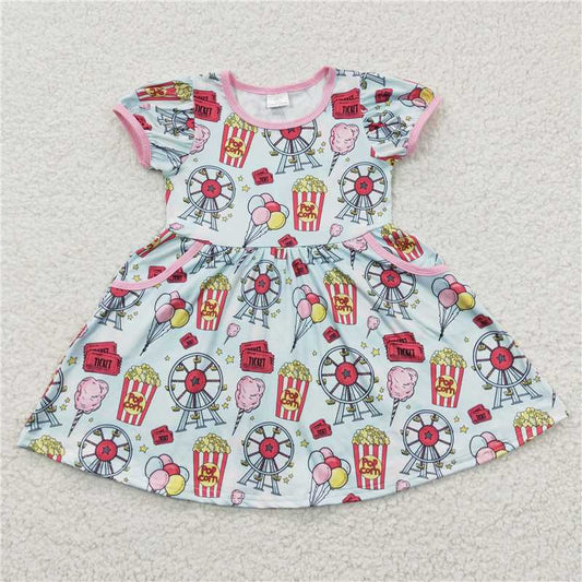 GSD0327 POP popcorn Ferris wheel short-sleeved dress
