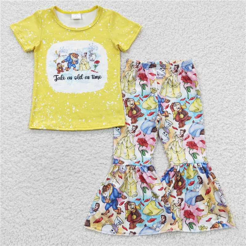 GSPO0621 Tale Beauty and the Beast yellow short-sleeved trousers set
