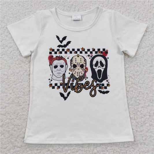 BT0222 Baby Kids Halloween Vibes Short Sleeve Shirts Tops