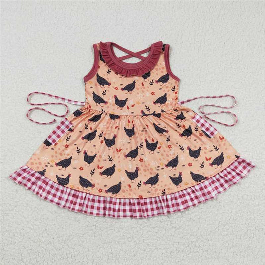 GSD0322  Baby Girls Chicken Knee Length Dresses