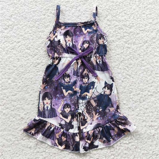 SR0362  Baby Girls Black Movie Bell Bottom Jumpsuits