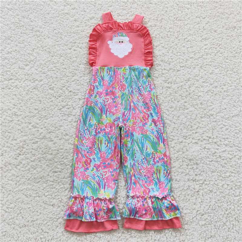 SR0404  Baby Girls Santa Bell Bottom Jumpsuits Overall