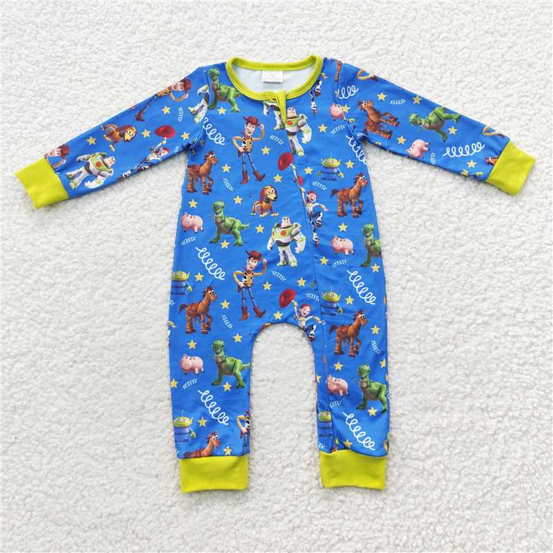 RTS LR0484 Toy Story blue and yellow zipper long-sleeved jumpsuit