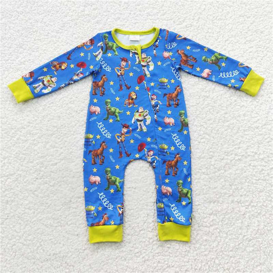 RTS LR0484 Toy Story blue and yellow zipper long-sleeved jumpsuit