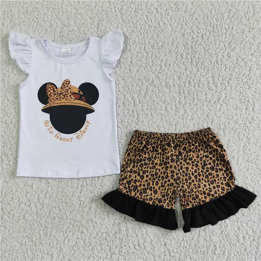 Cartoon character leopard Shorts sets
