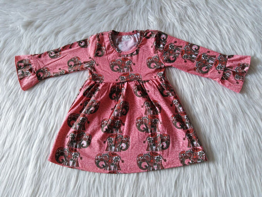 9.15 RTS NO MOQ （In stock）G2-22** Baby Girls Winter Dress Baby Girls Red long sleeves lace knee-length Dresses