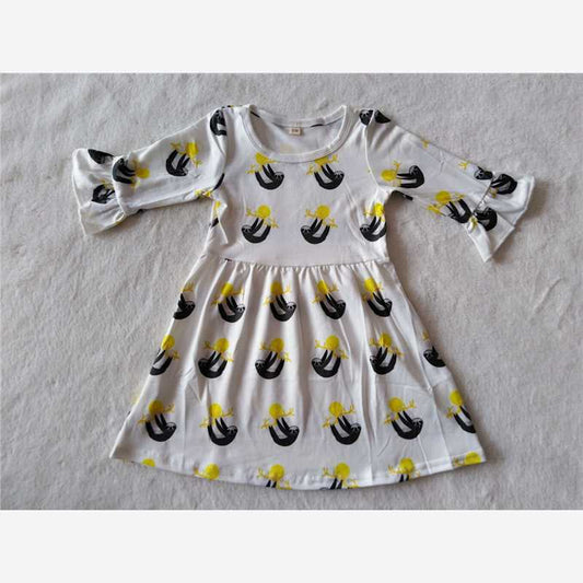 9.15 RTS NO MOQ （In stock）G2-16-4*\ Baby Girls Winter Dress Baby Girls long sleeve Little monkey climbing a tree knee-length Dresses