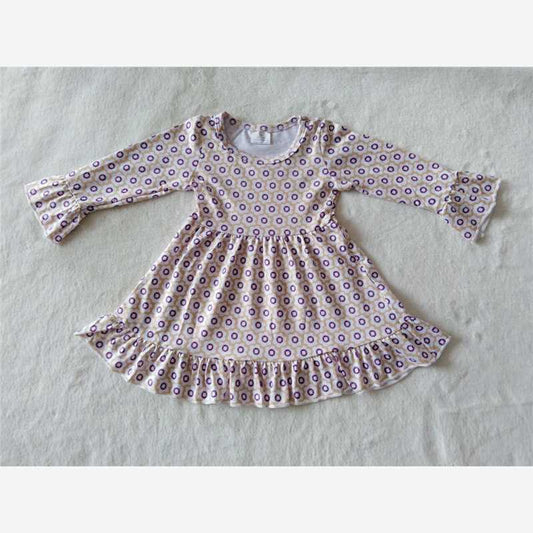 9.15 RTS NO MOQ （In stock）G4-10-../ Baby Girls Winter Dress Baby Girls Small white flowers knee-length Dresses