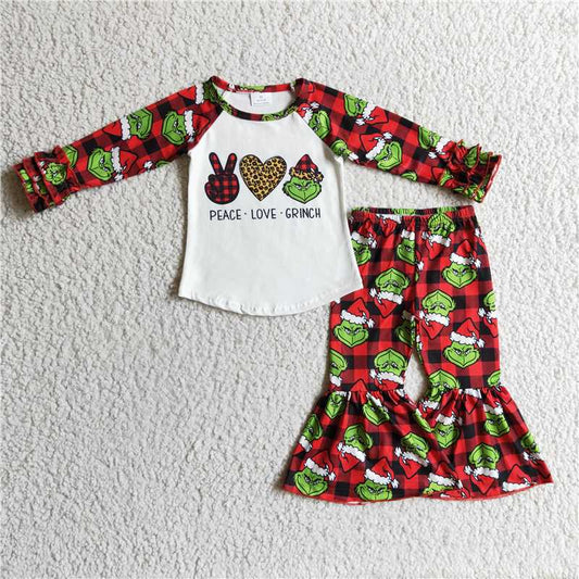 6 A10-15 Love heart Christmas hat long sleeve suit