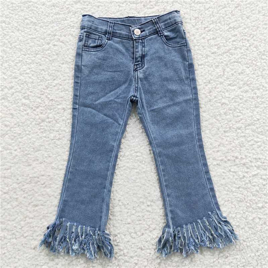 B7-13  Light Blue Tassel denim pants Jeans
