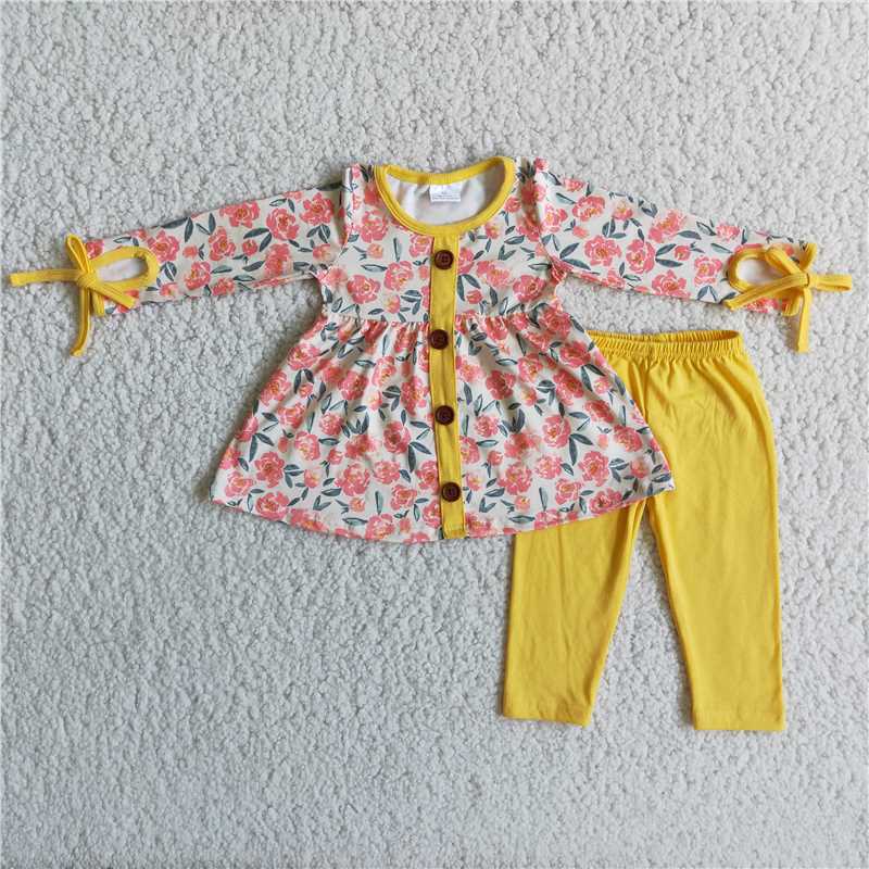 6 A17-20Long sleeve floral tunic leggings fall set