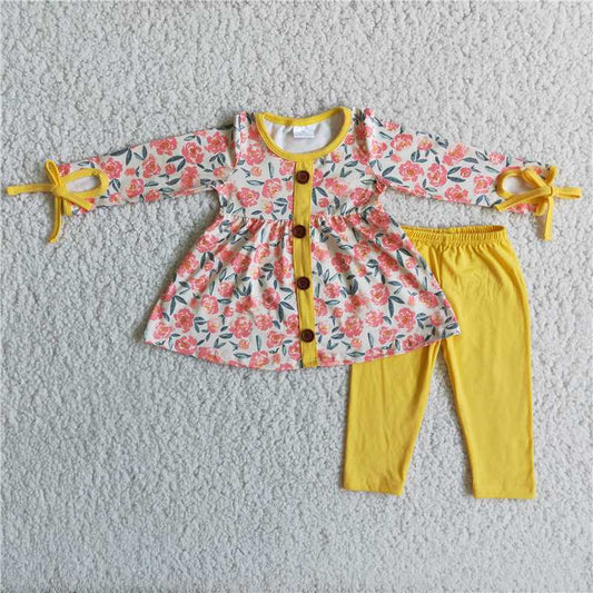6 A17-20Long sleeve floral tunic leggings fall set