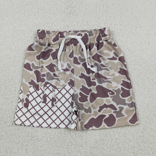 SS0648 RTS NO MOQ （In stock）Baby Boys Dark Grey Camo Drip Team Shorts Bottom