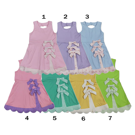 RTS Sibling sleeveless bows kids girls summer athletic dress
