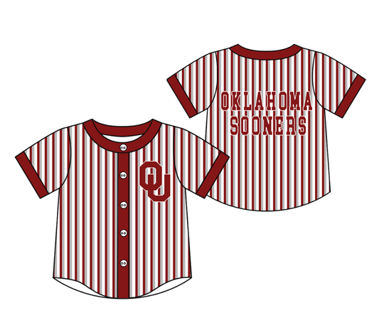 CUSTOM MOQ 5 Cute Kids Clothing Baby Kids Red Gray Stripe Short Sleeve Team T-shirts Top