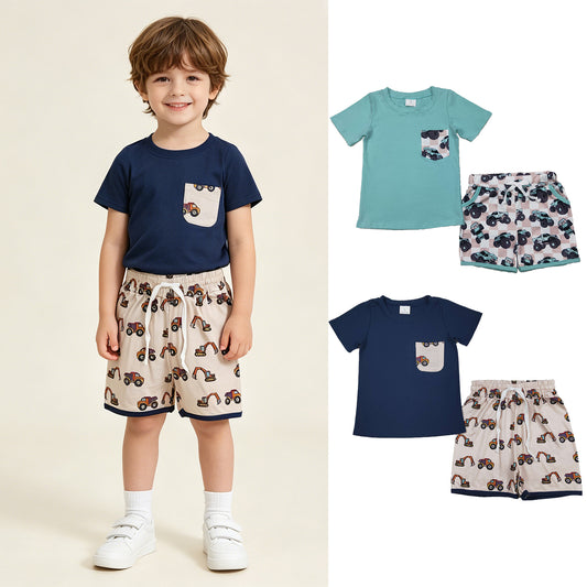 RTS Sibling Short sleeves pocket trucks shorts boys clothes