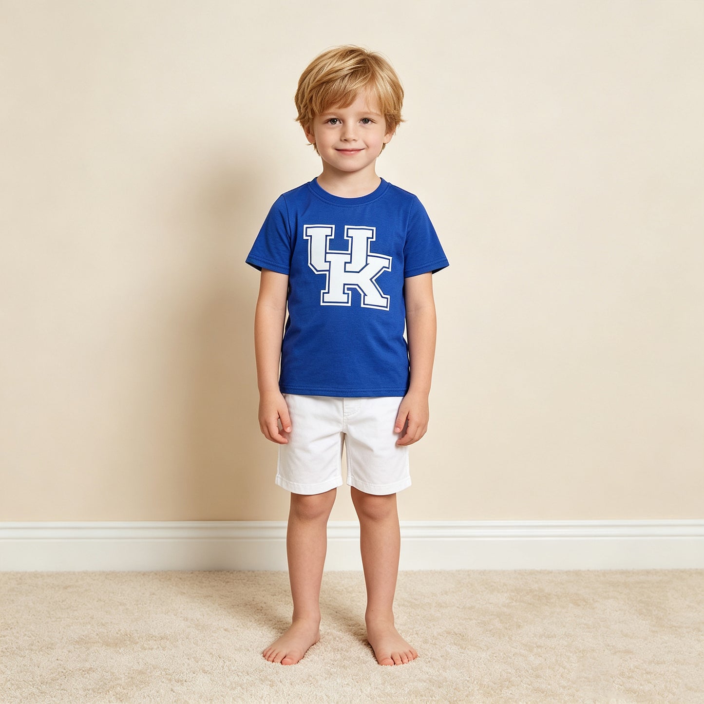RTS NO MOQ （In stock）milk silk BT1882 Baby Boys Hot Blue Team Print Short Sleeve T Shirt Top