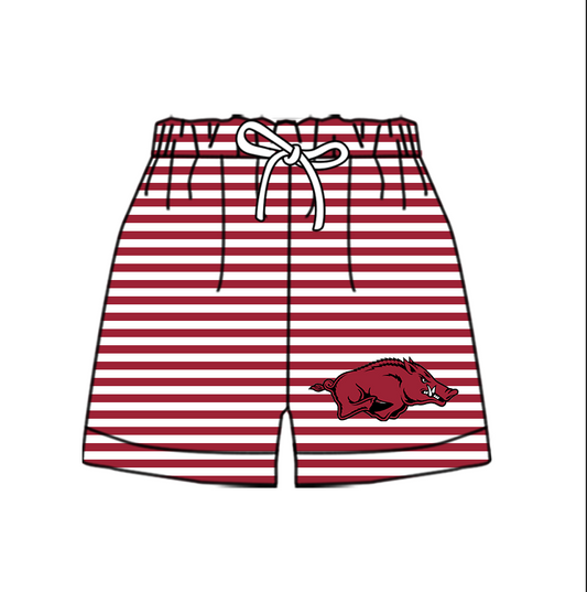 CUSTOM MOQ 5 Cute Comfortable Clothing For Kids Baby Kids Summer Red Pig Stripe Bottom Team Shorts