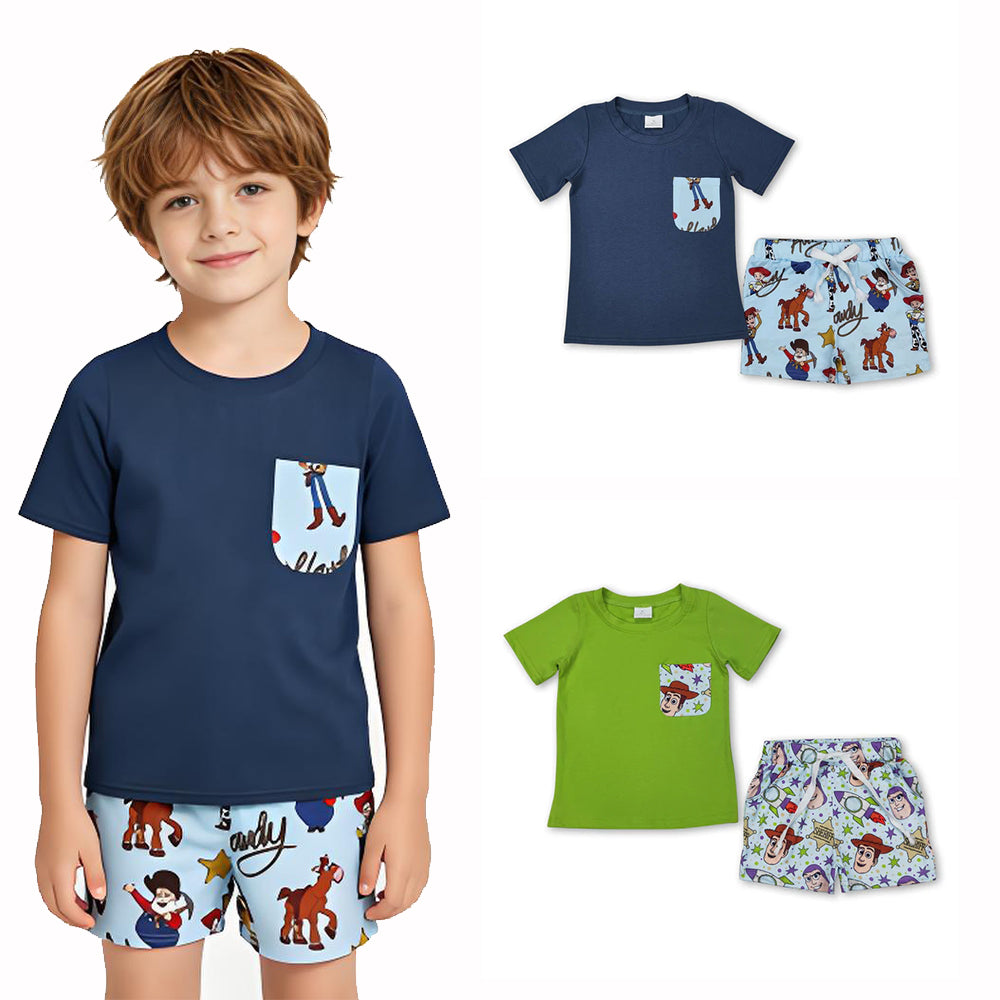 RTS Sibling Short sleeves pocket top shorts kids boys clothes