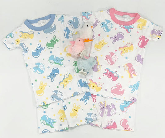 Baby Girls and Boys Easter Bunny Shirt Shorts Pajama Clothes Set Pre-Order