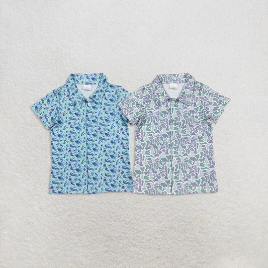 RTS Sibling Baby Boys Lightweight Camouflage Button down Shirt Short Sleeves for Kids Boys