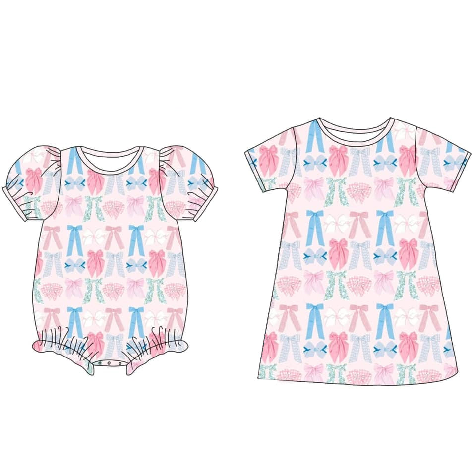 Pink Summer Dresses for Baby Girls with Short Sleeves And Bows - Cute And Fashionable Infant Clothing
