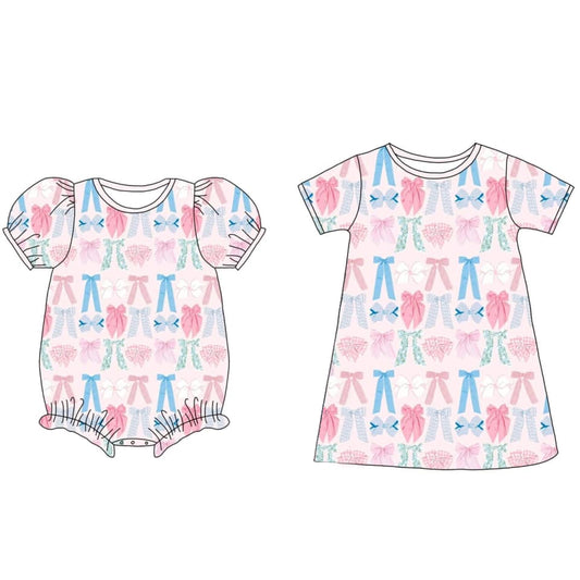 Pink Summer Dresses for Baby Girls with Short Sleeves And Bows - Cute And Fashionable Infant Clothing