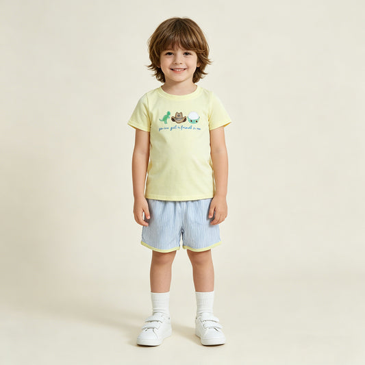 BSSO1968 RTS NO MOQ （In stock ）Embroidery top shorts kids boys summer outfits