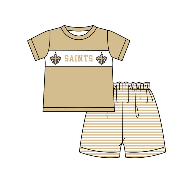 CUSTOM MOQ 5 Sibling Baby Kids Khaki Top Shorts Clothes Set Knee Length Dress Rompers