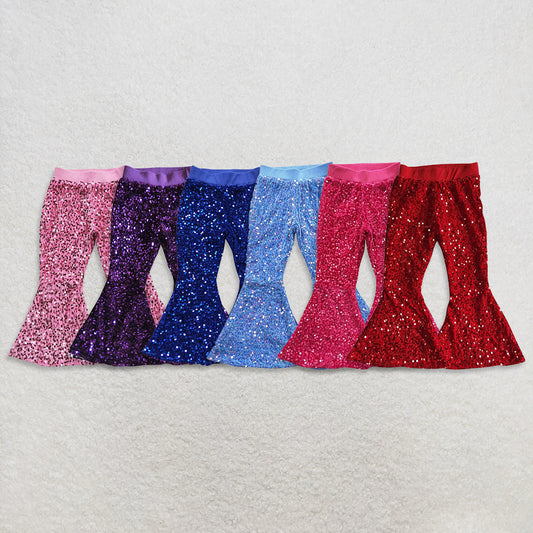 USA Warehouse (IN STOCK)  Girls Sequin Bell Bottom Pants Shiny Twinkle Twinkle Little Star Print High Waist Trousers for Kids