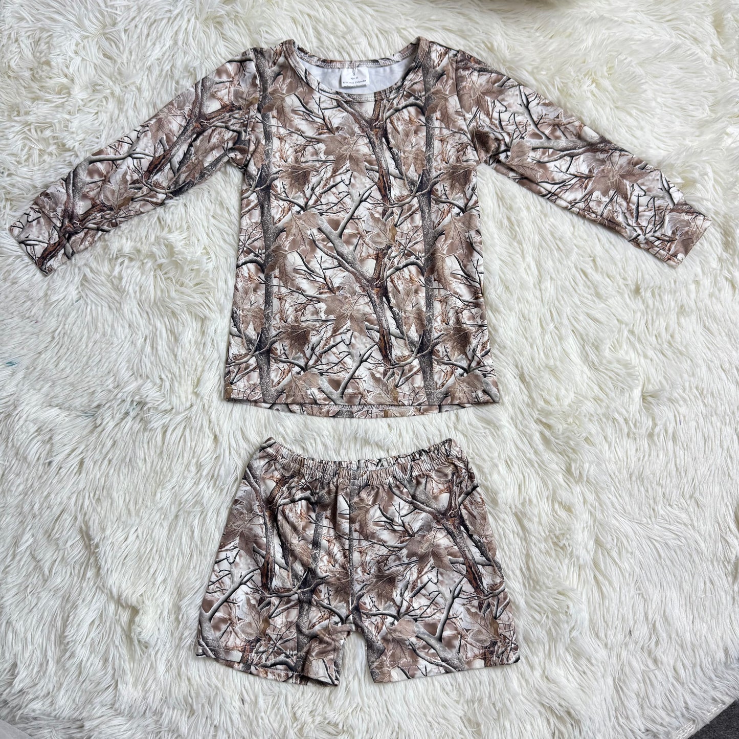 1.8 RST GLS0063 Baby Girls Southern Leaves Long Sleeve Top Shorts Clothes Sets