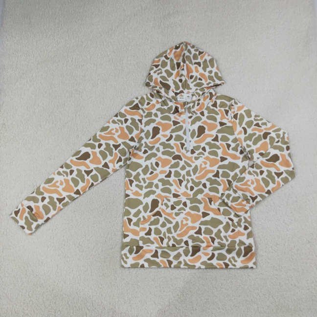 GT1712 RTS NO MOQ （In stock）Adult Women Camo Zip Long Sleeve Hunting Pocket Hoodie