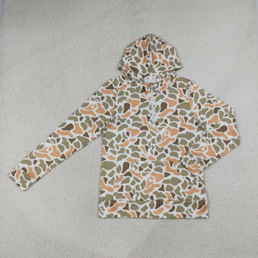 GT1712 RTS NO MOQ （In stock）Adult Women Camo Zip Long Sleeve Hunting Pocket Hoodie