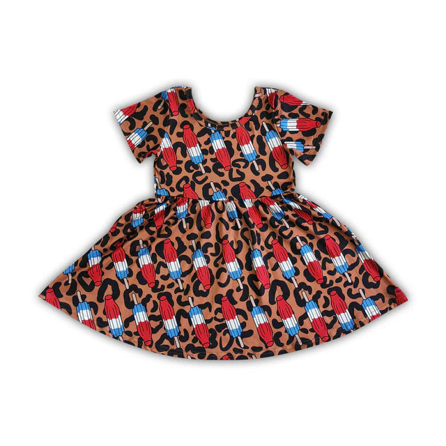 RTS Sibling Sleeveless flags pocket baby girls 4th of july dress