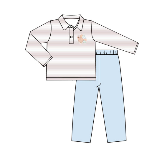 No moq BLP0698 Pre-order Size 3-6m to 7-8t baby boy clothes long sleeve top with trousers kids autumn set