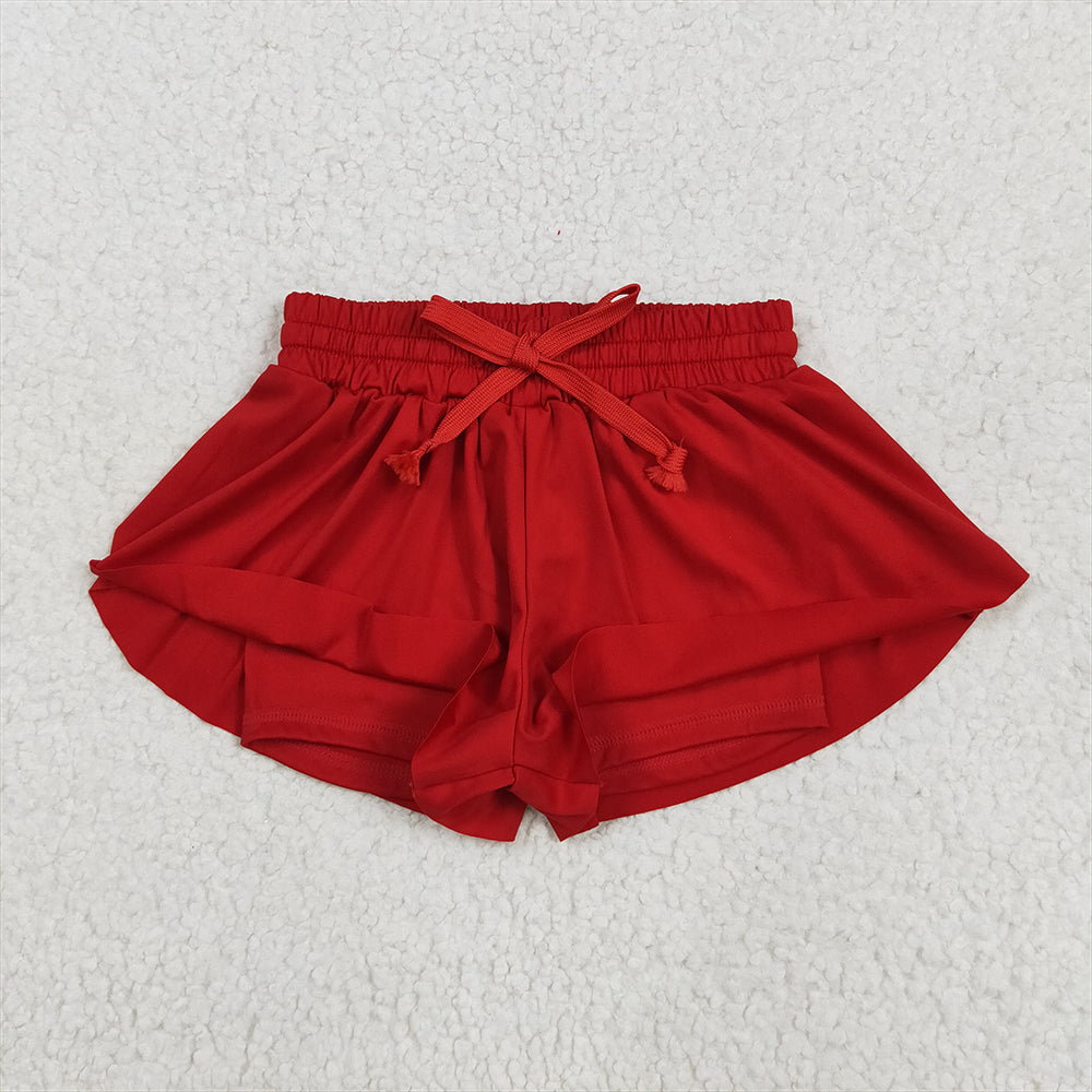 USA Shop (in stock) SS0544 RTS NO MOQ Baby Girls Summer Yoga Shorts baby girl clothes red summer skirts shorts