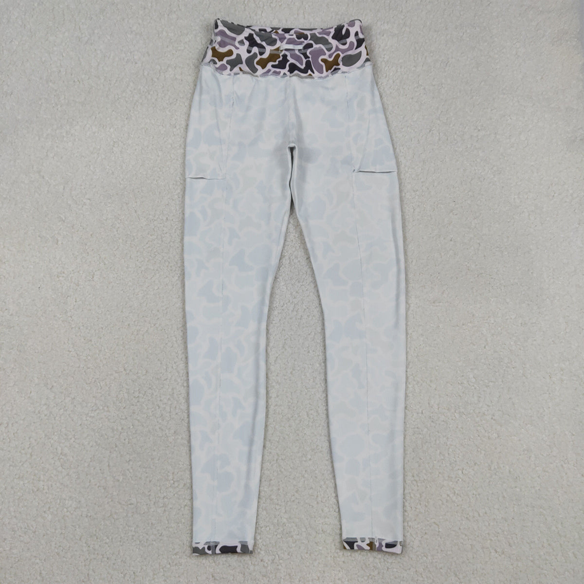 12.3 RTS NO MOQ （In stock）P0897 Adult Women Southern Lavender Camo Yoga Active Legging Pants Bottom