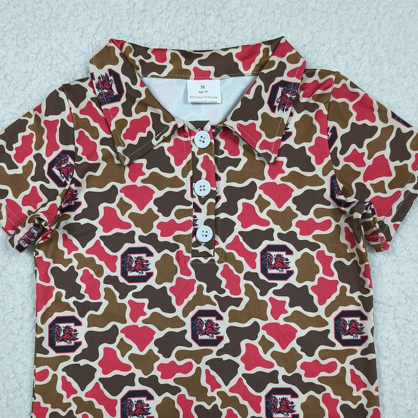 BT1697 RTS NO MOQ （In stock ）Short sleeves camo C kids boys team polo shirt