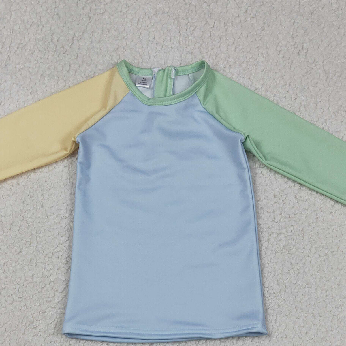 3.21 RTS NO MOQ （In stock）S0634 Kids Clothing for Baby Boys Long Sleeve Yellow Aqua Blue Shirts Top Shorts Swimsuits