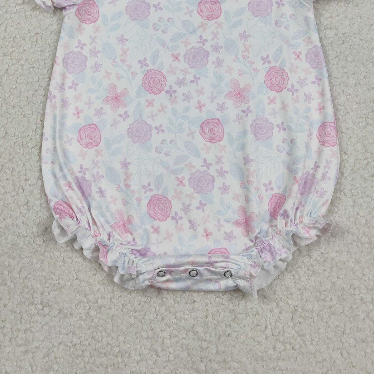 3.10 RTS NO MOQ （In stock）SR4023 Children's Fashion Romper Baby Girls Short Sleeve Colorful Flowers Ruffle Rompers