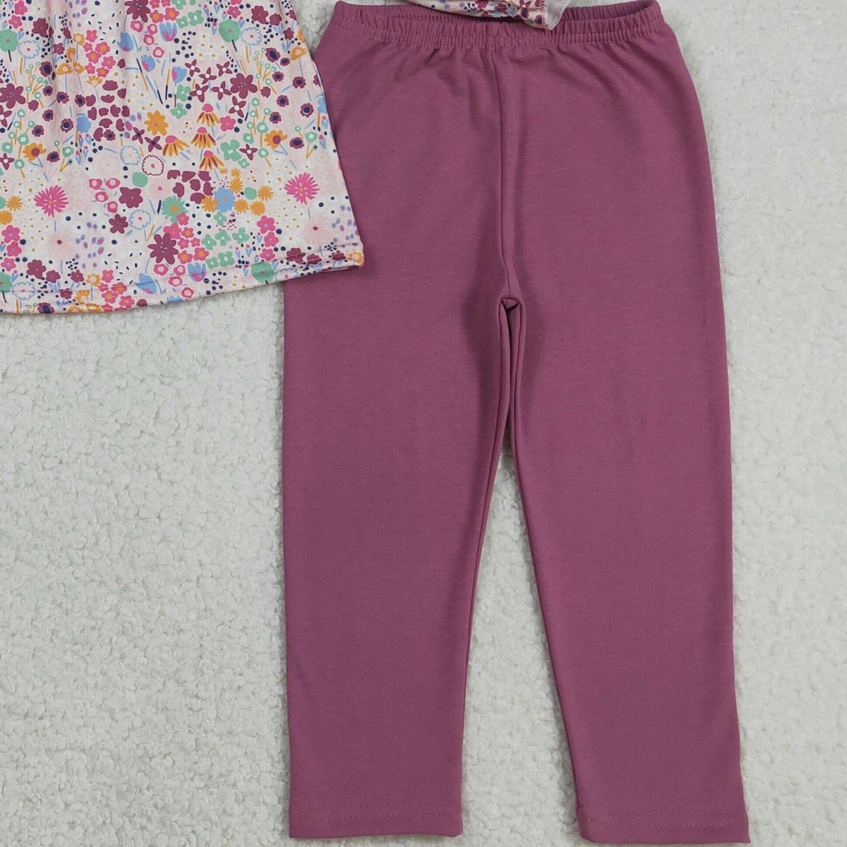 3.16 RTS NO MOQ （In stock）GLP1817 Baby Girls Fashion Colorful Flowers Tunic Legging Pants Clothes Sets