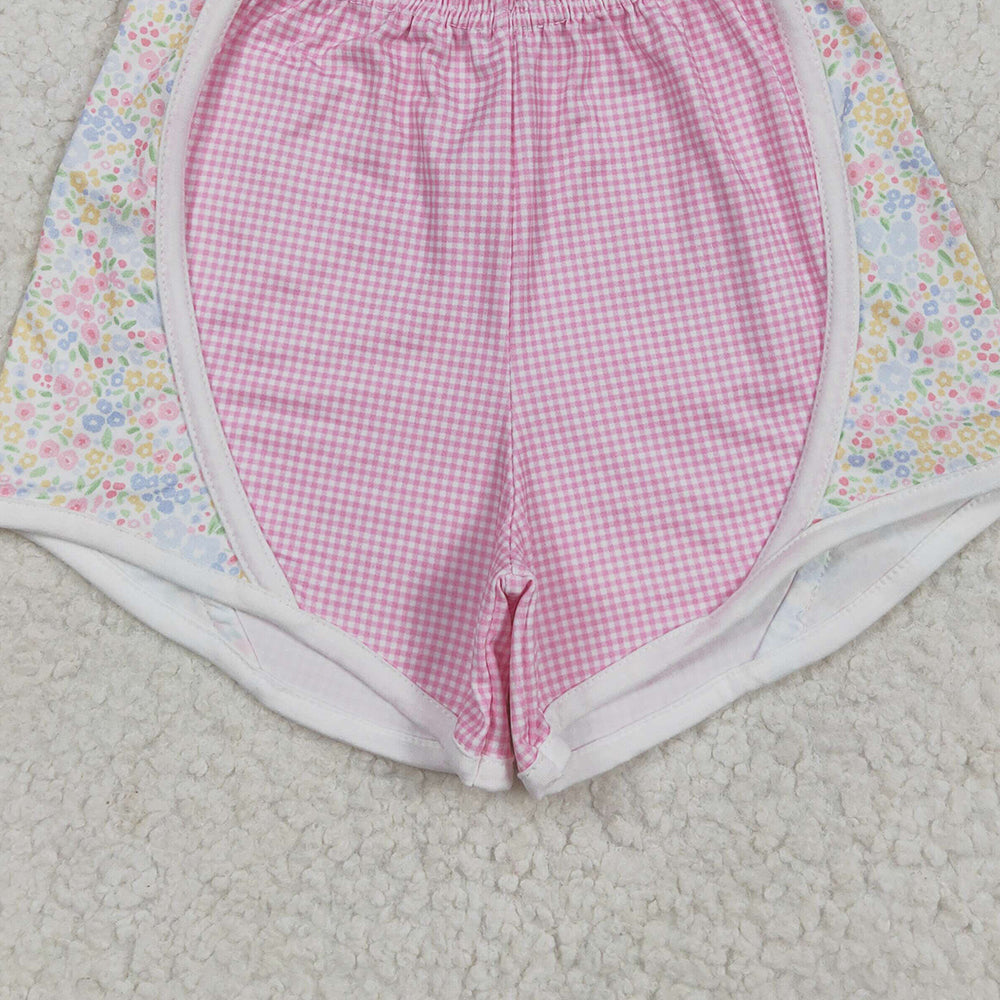 7.15 SS0518RTS NO MOQ Baby Girls Shorts Baby Girls Pink Floral Shorts Bottoms