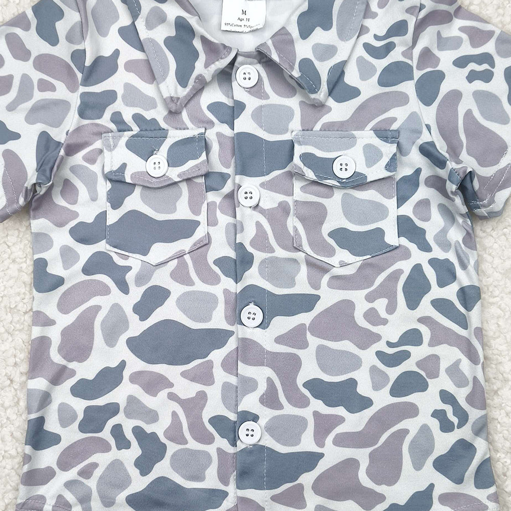 6.10  BT1202SRTS NO MOQ Baby Boys Summer Tops toddler boys clothes camouflage short Sleeve Top