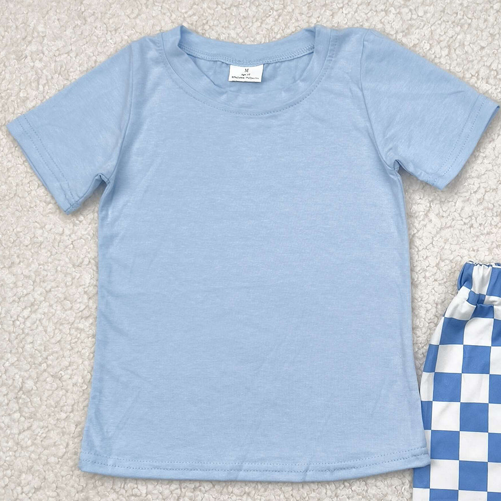 6.20 BSSO1469 RTS NO MOQ Baby Boys Summer Boys Outfits baby boy clothes blue short sleeve shorts set