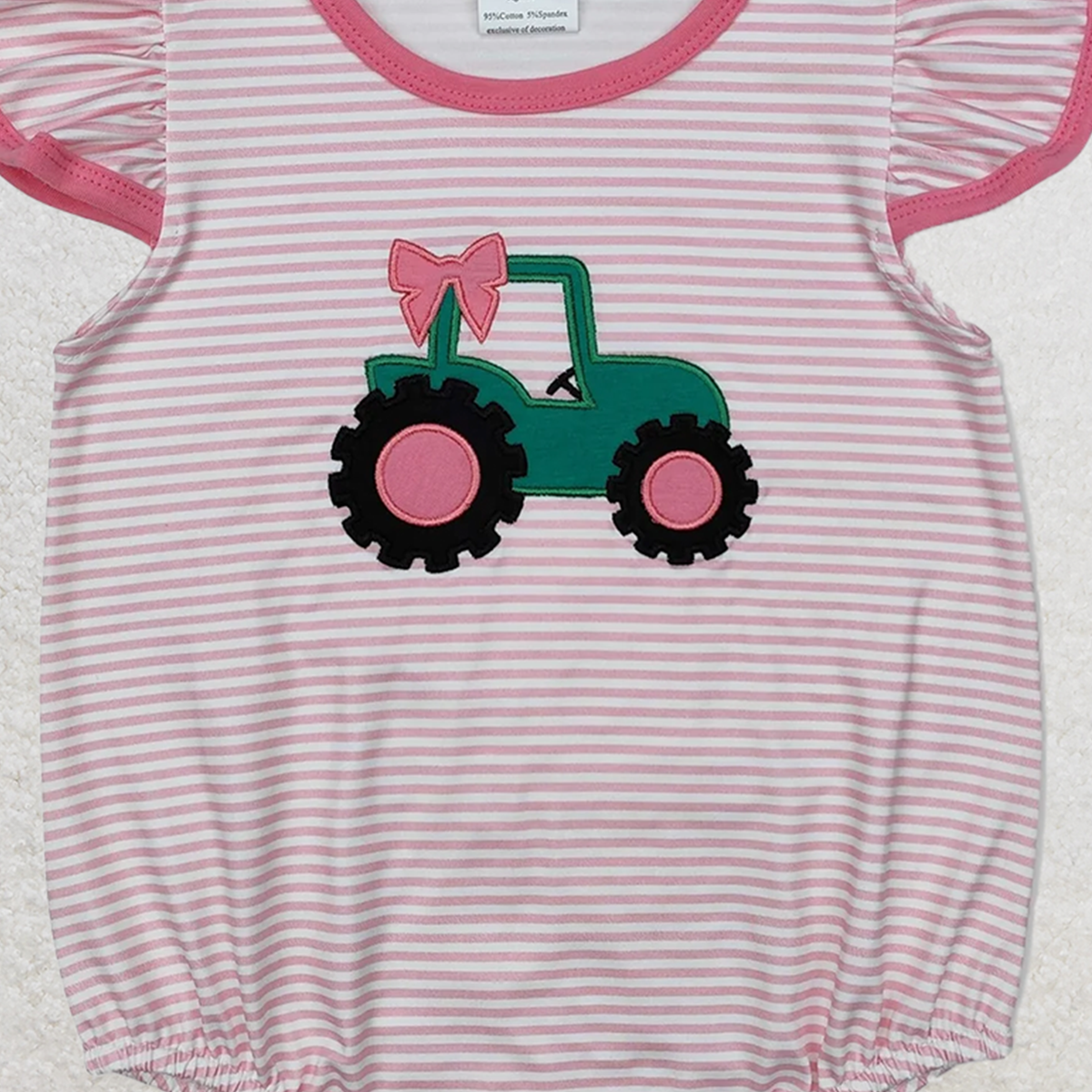 SR2432 RTS NO MOQ Baby Girls Summer Rompers baby girls clothes embroidery pink flying sleeve Romper